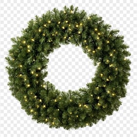 Christmas Wreath With Decoration Lights PNG