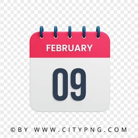 February 9th Date Vector Calendar Icon HD Transparent PNG