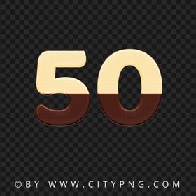 50 Text Number Chocolate Style FREE PNG