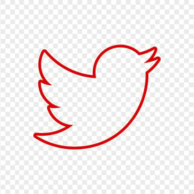 HD Red Outline Twitter Bird Logo Icon PNG