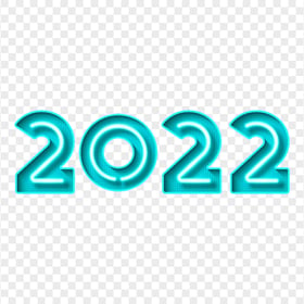Blue 2022 Neon Numbers PNG
