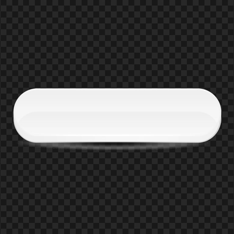 3D White Vector Blank Button HD PNG