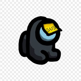 HD Black Among Us Mini Crewmate Baby Sus Sticky Note Hat PNG