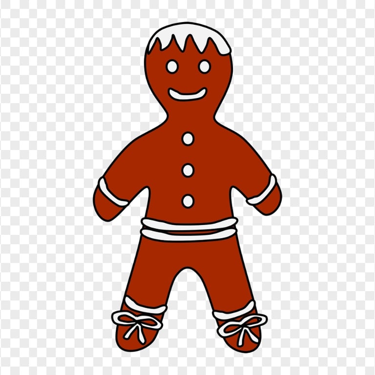 Clipart Of Brown Gingerbread Man Character PNG