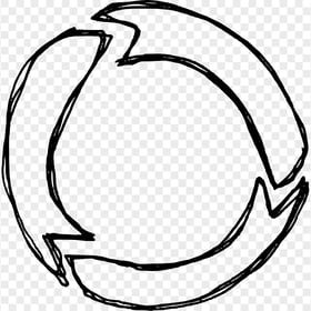 Hand Drawn Outline Three Circular Arrows Cycle