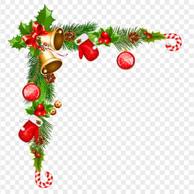 Illustration Christmas Garland Corner HD PNG