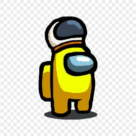 HD Yellow Among Us Character With Astronaut Helmet PNG