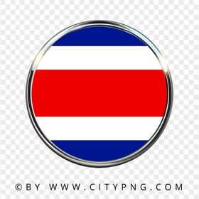 HD Costa Rica Round Metal Framed Flag Icon PNG