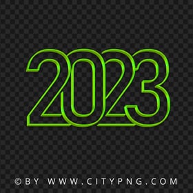 2023 Green Art Line Text Logo Numbers HD PNG