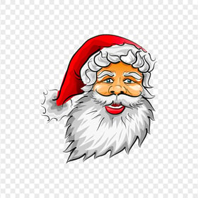 Cartoon Santa Face Head Transparent Background