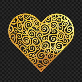 Transparent Gold Heart Shape