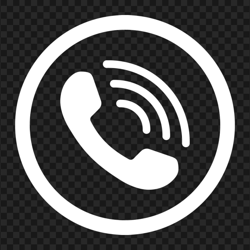 HD White Round Circle Phone Icon PNG