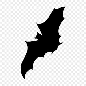 Flying Bat Black Silhouette Transparent PNG