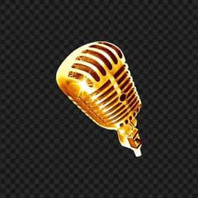Download Golden Gold Microphone Mic Top View PNG