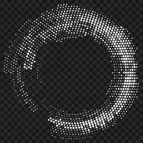 White Spotted Halftone Circle Abstract PNG