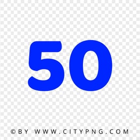 Dark Blue 50 Text Number FREE PNG