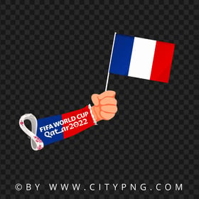 HD World Cup 2022 Hand Holding France Flag Pole PNG