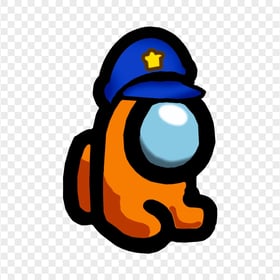 HD Orange Among Us Mini Crewmate Character Baby Police Hat PNG