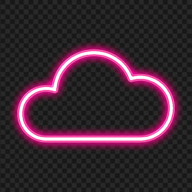 HD Pink Light Neon Cloud Icon Transparent Background