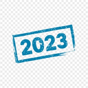 2023 Blue Year Date Stamp Sign Logo PNG Image