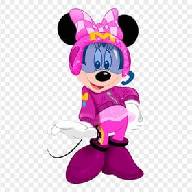 HD Minnie Mouse Wearing Pink Racing Helmet PNG