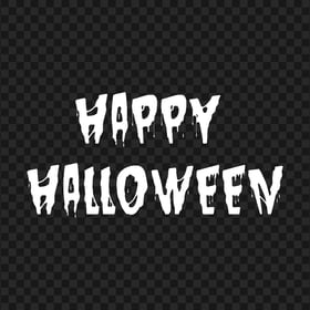HD White Happy Halloween Words Letters Text PNG
