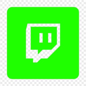 HD Lime Twitch TV Square Outline Icon Transparent Background PNG