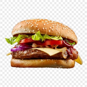 Best Burger Cheesy Hamburger with Onion PNG IMG