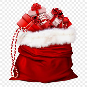 Christmas Santa Claus Gift Bag HD PNG
