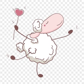 Hand Drawn Happy Cartoon Sheep