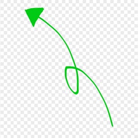 HD Green Line Art Drawn Arrow Pointing Top Left PNG