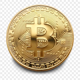 HD Realistic Gold BTC Bitcoin Coin PNG