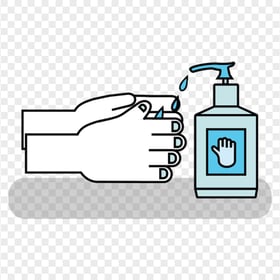 Hand Use Liquid Antibacterial Virus Vector Icon