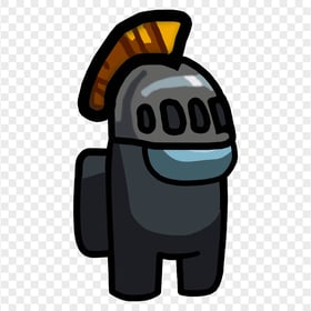 HD Black Among Us Crewmate Character With Knight Helmet PNG