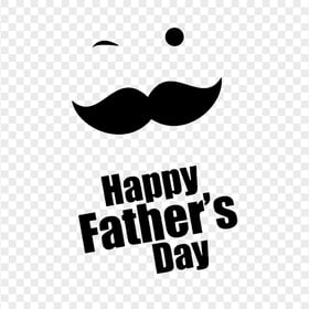 HD Black Happy Father's Day Mustache Design Transparent PNG