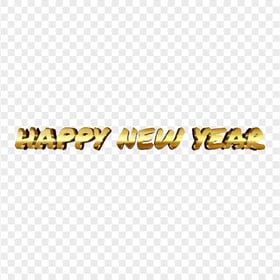 PNG Gold 3D Happy New Year Text