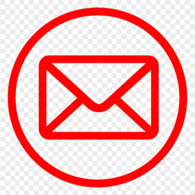Mail Email Address Round Outline Red Icon Transparent PNG