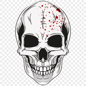 HD Skull Skeleton Head Face With Blood Drops PNG