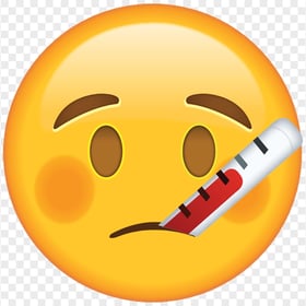 Emoji Feels Sick Fever Face Thermometer Emoticon