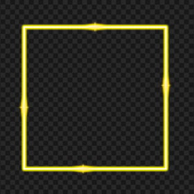 HD Yellow Neon Border Frame Effect PNG