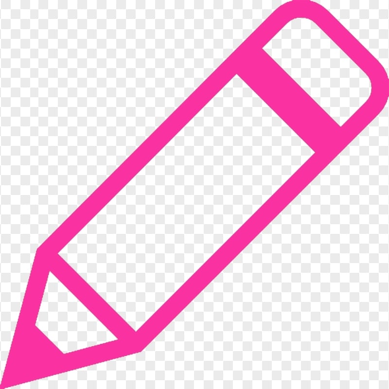 HD Pink Outline Short Pencil Icon PNG