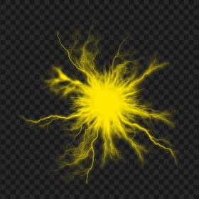 HD Yellow Energy Ball Electric Lighting Effect PNG