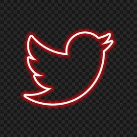 HD Red Neon Twitter Aesthetic Logo PNG
