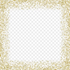 Gold Glitter Square Frame HD PNG