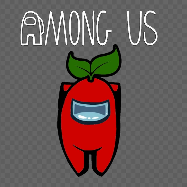 HD Leaf Red Among Us Character With Logo PNG Citypng