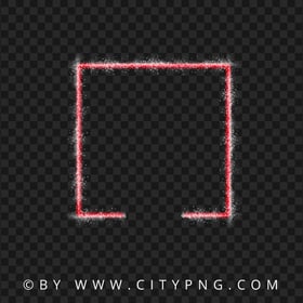 Red Neon Square Frame With Sparkle Border HD PNG