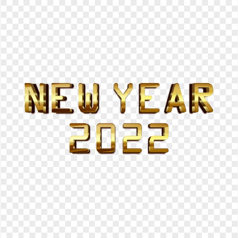 Gold New Year 2022 Text PNG Image