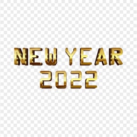 Gold New Year 2022 Text PNG Image
