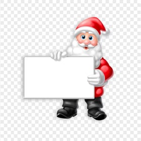 Santa Claus Holding Blank White Board Transparent PNG