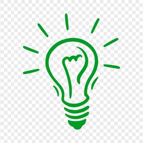 HD Light Bulb Doodle Drawing Idea Green Icon PNG